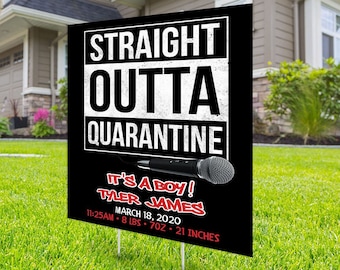 Nieuwe Baby Yard Sign - Yard Stork Sign, Alleen digitaal bestand, Baby Birth Announcement Lawn Signs, It's a Girl, It's a Boy, Hiphop, yard sign