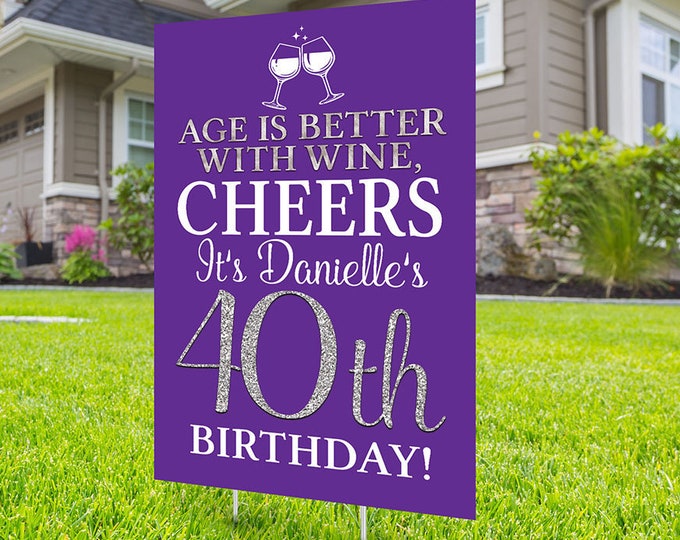 Happy birthday Yard Sign, Digital file only, Honk outdoor sign, Birthday lawn sign, Birthday Yard Sign, Happy Birthday Sign, Yard sign, wine