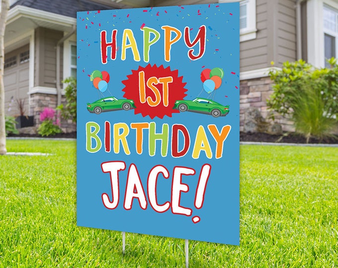 Birthday parade, yard sign design, lawn sign, social distancing drive-by birthday party, car birthday parade, quarantine party