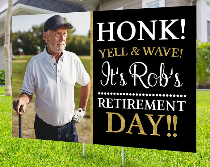 Retirement lawn sign design, Digital file only, yard sign, retirement party gift, quarantine party, retirement party, sign