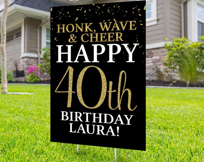 Happy birthday Yard Sign, Honk outdoor sign, Quarantine Birthday , Digital file only, Birthday Yard Sign, Happy Birthday Sign, Yard sign