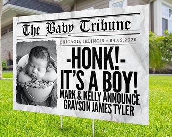 Nieuwe Baby Yard Sign design, Yard Stork Sign, Alleen digitaal bestand, Baby Birth Announcement, Lawn Signs, It's a Girl, It's a Boy, yard sign