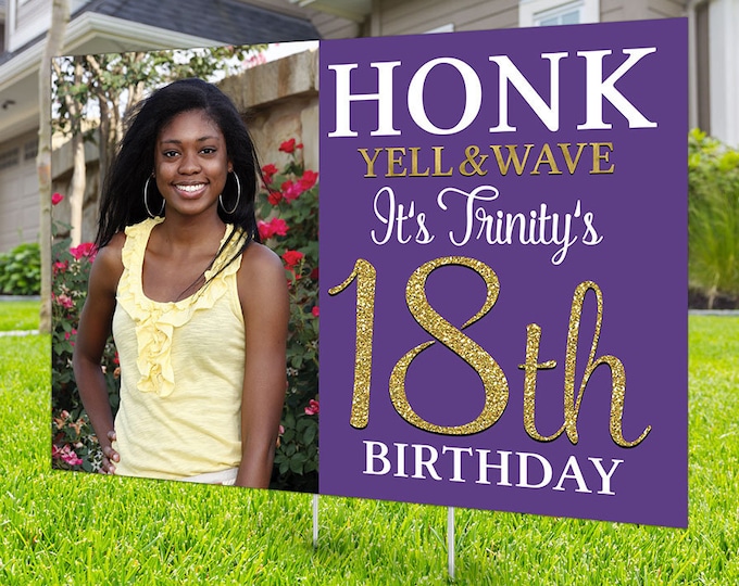 Happy birthday Yard Sign, Digital file only, Honk outdoor sign, Quarantine Birthday ,  Birthday Yard Sign, Happy Birthday Sign, Yard sign