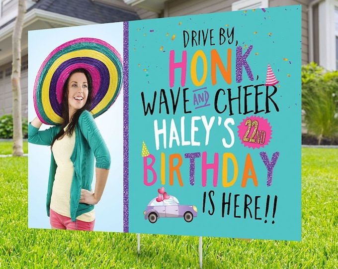 Drive by birthday parade, Digital file only, yard sign, social distancing drive-by birthday party, car birthday parade quarantine party