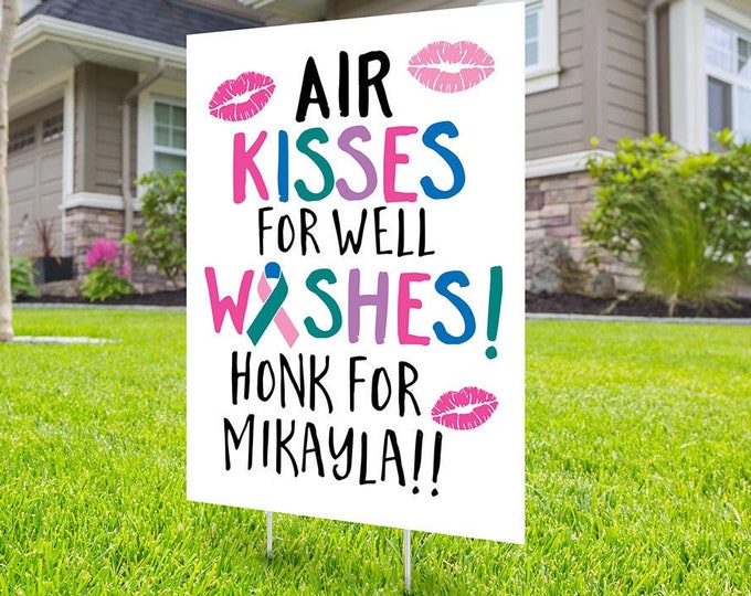 Well wishes sign, Cancer survivor, Digital file only, yard sign, car parade, quarantine party, Cancer survivor, Get well yard sign