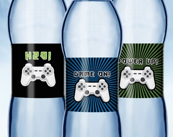 Video Game water label | Game Truck Party | Video Game Party Favor| Boy Birthday Invitation | Game Truck, VIP , labels