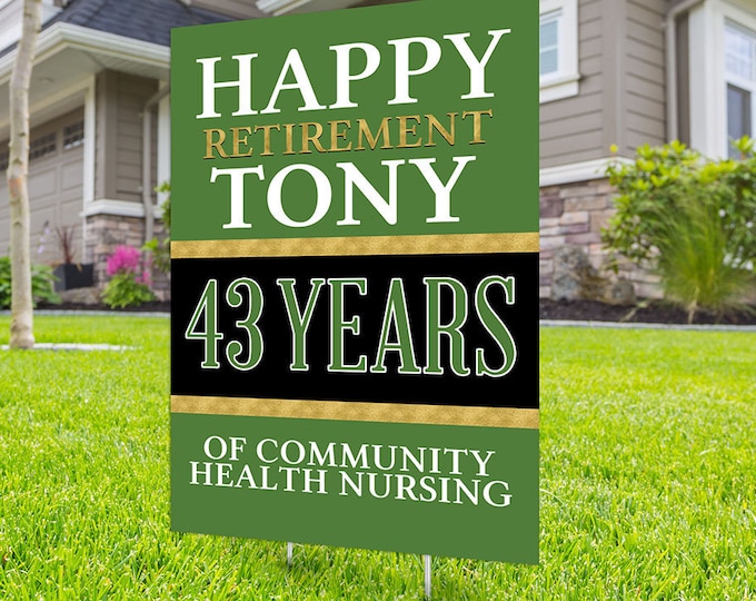Retirement yard sign design, Digital file only, yard sign, retirement party gift, quarantine party, retirement party, sign