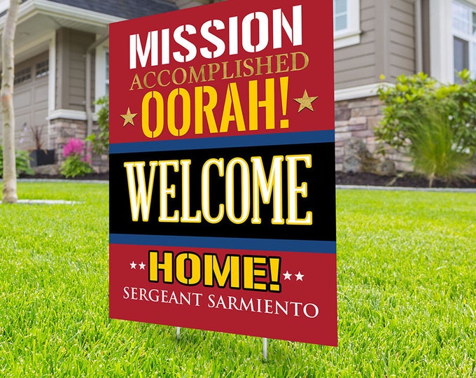 Army, Air Force, Navy, Marines, Digital file only, Welcome home lawn sign design, yard sign, retirement party gift, retirement party