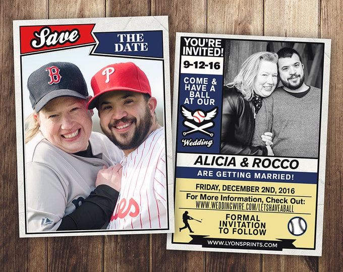 Baseball, save the date, wedding Invite/Bridal Shower INVITATION, sports, bridal shower invitation, wedding invitation, baseball card