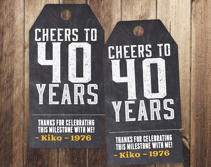 ANY AGE, Roast and Toast, favor tag, retro birthday, saloon, cheers and beers, party favor, birthday invitation,  40th, 50th, 60th