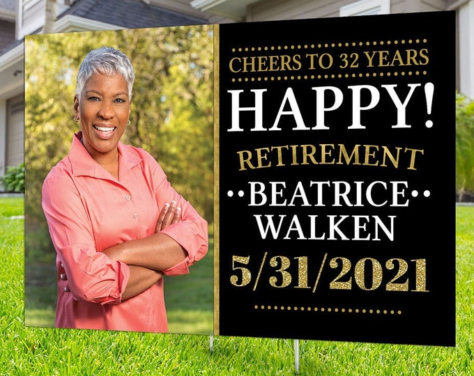 Retirement lawn sign design, Digital file only, yard sign, retirement party gift, quarantine party, retirement party, sign