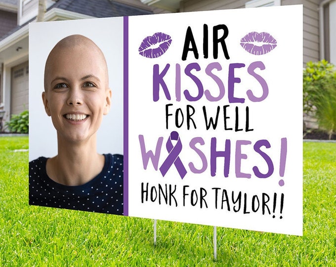 Well wishes sign, Cancer survivor, Digital file only, yard sign, car parade, quarantine party, Cancer survivor, Get well yard sign