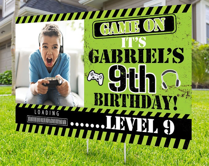 Happy birthday Yard Sign design, Digital file only, video game lawn sign, Quarantine Birthday , Birthday Yard Sign, Yard sign