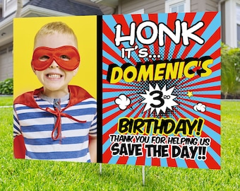 Joyeux anniversaire Yard Sign, fichier numérique uniquement, signe extérieur Honk, anniversaire de quarantaine, anniversaire Yard Sign, Happy Birthday Sign, Yard sign