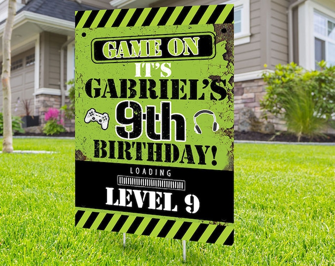 Happy birthday Yard Sign design, Digital file only, video game lawn sign, Quarantine Birthday , Birthday Yard Sign, Yard sign