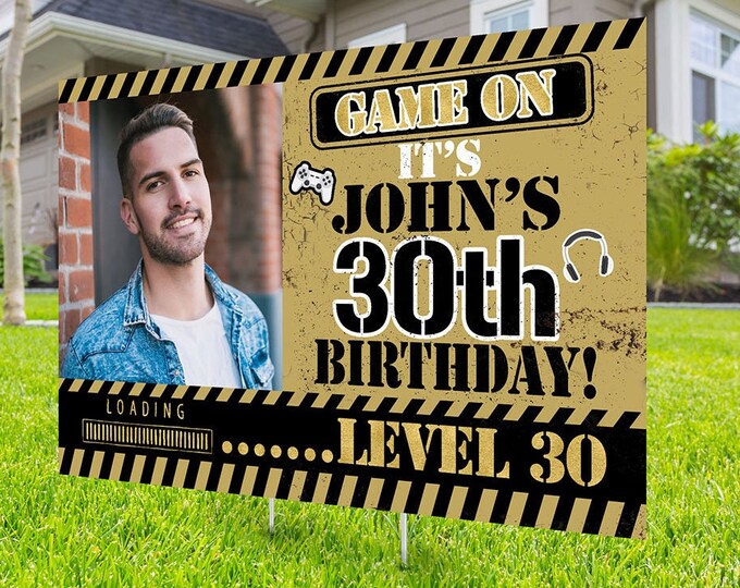 Happy birthday Yard Sign design, Digital file only, video game lawn sign, Quarantine Birthday , Birthday Yard Sign, Yard sign