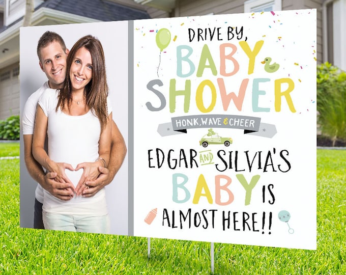 Drive by baby shower, yard sign design, Digital file only, yard sign, social distancing drive-by shower party, car parade, quarantine party