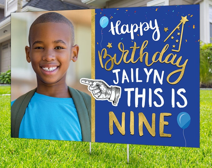 Any age, birthday yard sign design, Digital file only, social distancing drive-by birthday party, car birthday parade quarantine party
