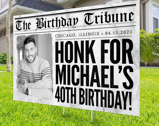 Happy birthday Yard Sign, Digital file only, Honk outdoor sign, Quarantine Birthday , , Birthday Yard Sign, Happy Birthday Sign, Yard sign