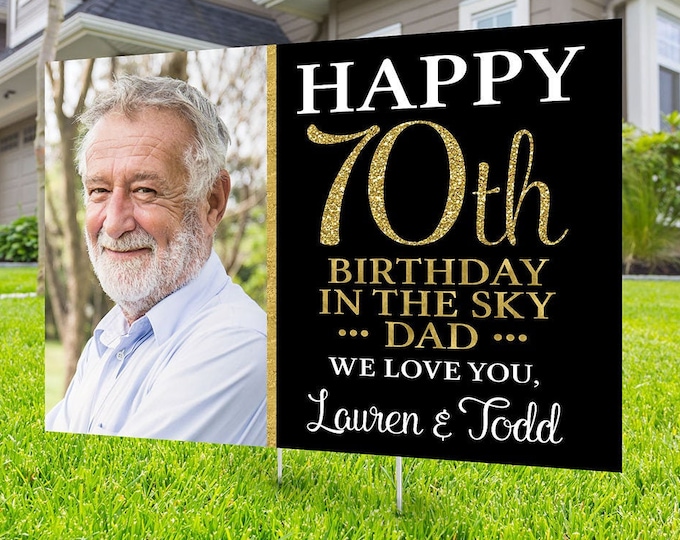 Yard sign, Funeral sign design, Digital file only, memorial sign, happy heavenly birthday, in memory of sign, Memorial birthday sign