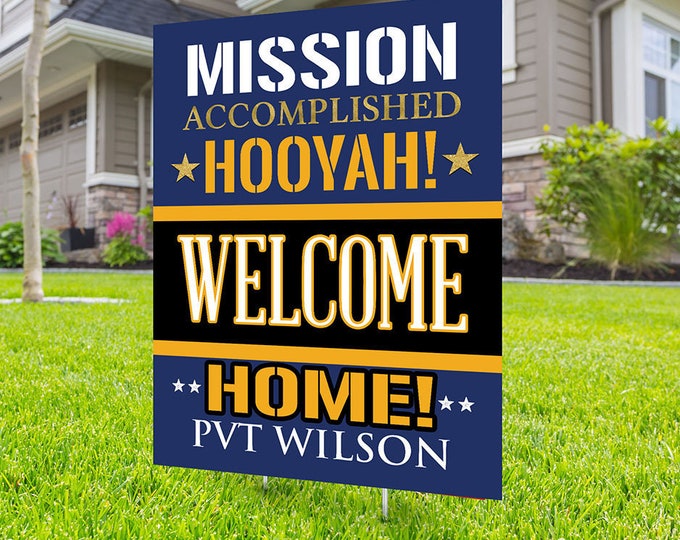 Army, Air Force, Navy, Marines, Digital file only, Welcome home lawn sign design, yard sign, retirement party gift, retirement party