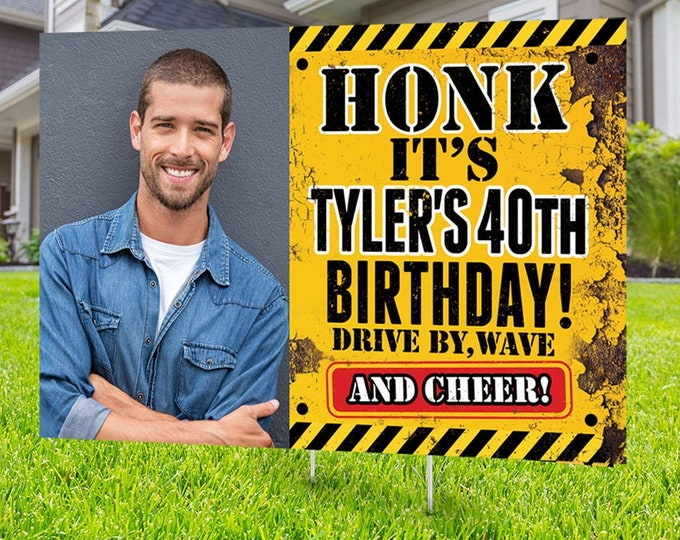 Happy birthday Yard Sign, Digital file only, Honk outdoor sign, Quarantine Birthday ,Birthday Yard Sign, Happy Birthday Sign, Drive by party