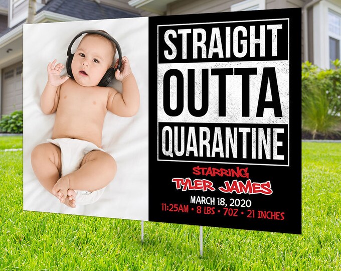 New Baby Yard Sign - Yard Stork Sign, Digital file only,  Baby Birth Announcement Lawn Signs, It's a Girl, It's a Boy, Hip hop, yard sign