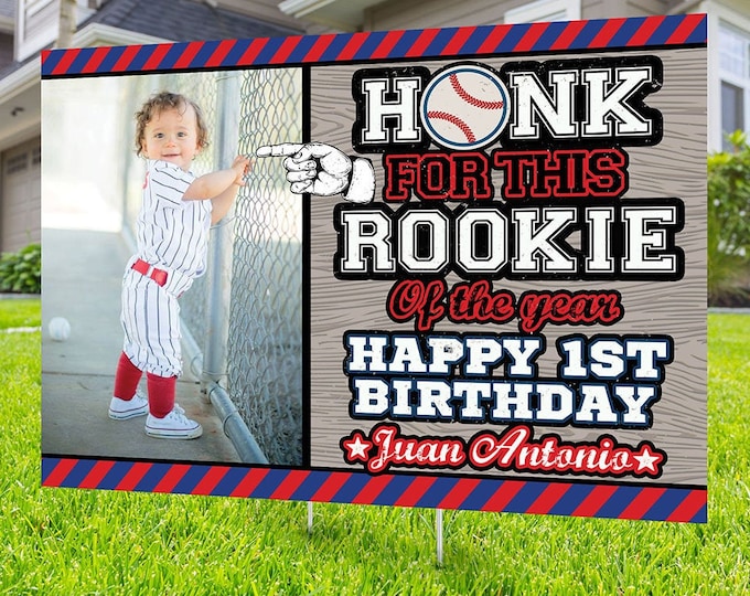 Baseball birthday yard sign design, Digital file only, yard sign, social distancing drive-by birthday party, quarantine party, sports sign