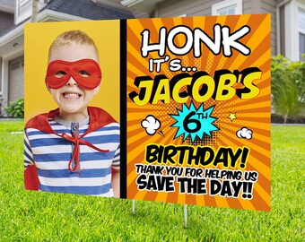 Joyeux anniversaire Yard Sign, fichier numérique uniquement, signe extérieur Honk, anniversaire de quarantaine, anniversaire Yard Sign, Happy Birthday Sign, Yard sign