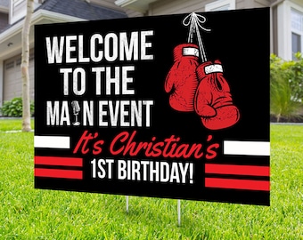 Boxing birthday yard sign design, Digital file only, yard sign, social distancing drive-by birthday party, quarantine party, sports sign