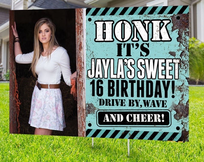 Happy birthday Yard Sign, Digital file only, Honk outdoor sign, Quarantine Birthday ,Birthday Yard Sign, Happy Birthday Sign, Drive by party