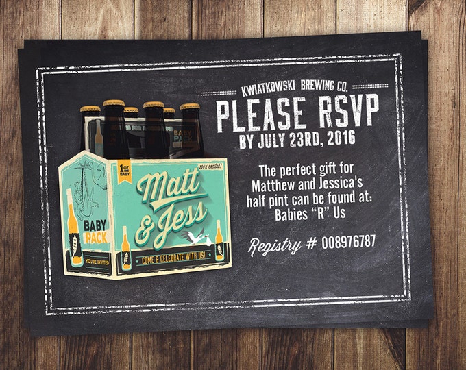 RSVP card, Coed baby shower invitation- Beer baby shower invitation- couples baby shower -  baby is brewing, baby shower, cheers and beers