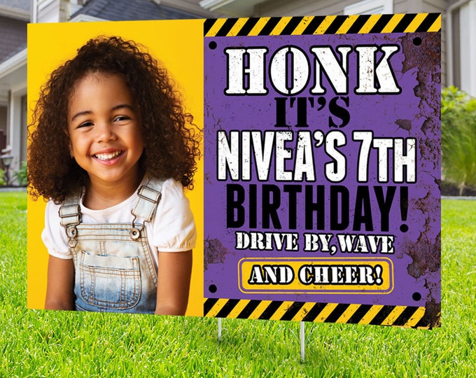 Happy birthday Yard Sign, Digital file only, Honk outdoor sign, Quarantine Birthday ,Birthday Yard Sign, Happy Birthday Sign, Drive by party