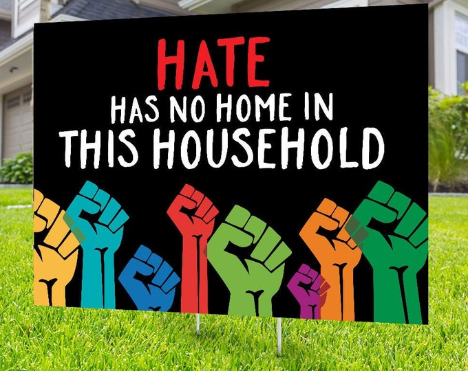 Black lives matter yard sign design, Digital file only, No Hate sign, Black rights, human rights, Love thy neighbor, Black lives matter,