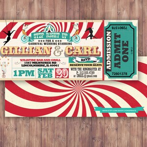 CIRCUS wedding, Invitation, Carnival invitation, wedding invitation, graduation party, school dance invitation, birthday, baby shower