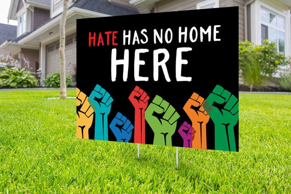 Black lives matter yard sign design, Digital file only, No Hate sign, Black rights, human rights, Love thy neighbor, Black lives matter, BLM Il_570xn