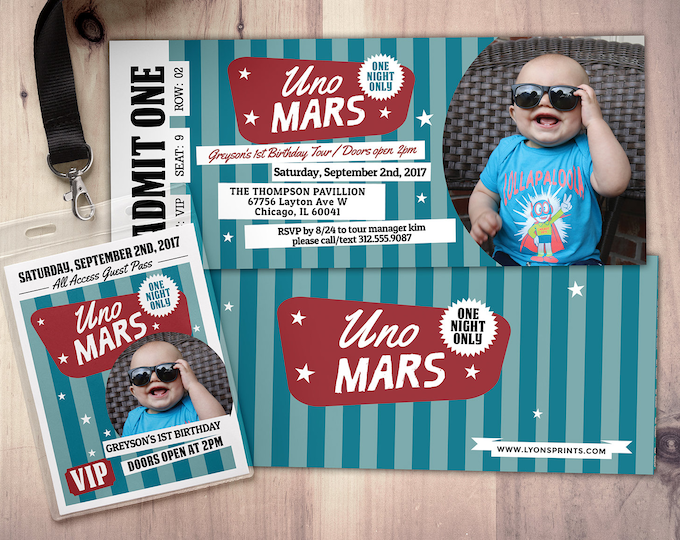 ROCK STAR, concert ticket, birthday party invitation, Music invitation, rockstar party, pop star, retro invitation, concert ticket