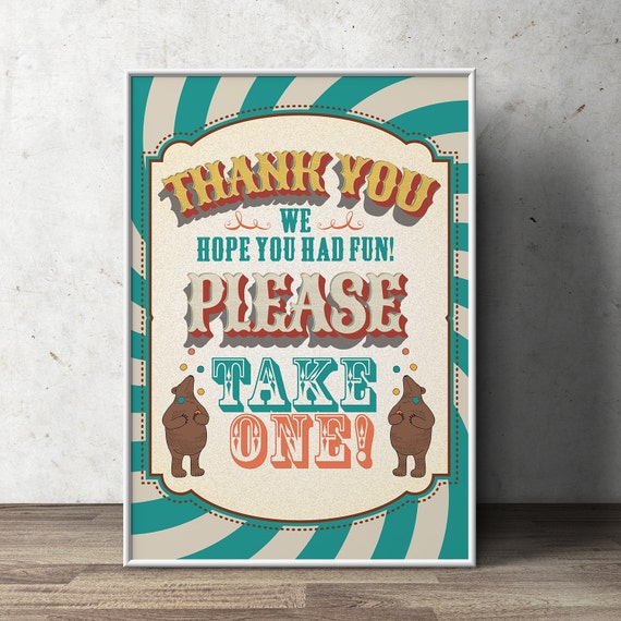 Carnival Party - Circus Party - Candy Buffet- Favor Table Sign, Customized Printable - Vintage circus- Vintage Carnival - First birthday Il_570xn