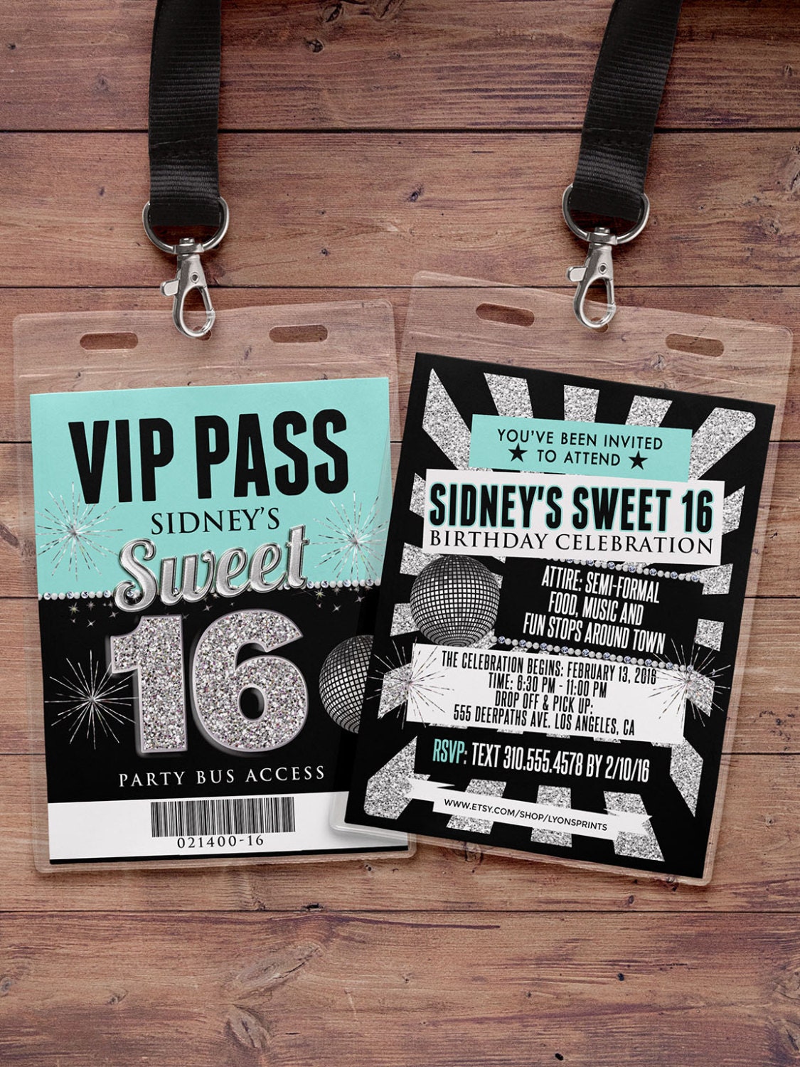 Vip Pass Sweet 16 21st Birthday Backstage Pass Birthday Etsy