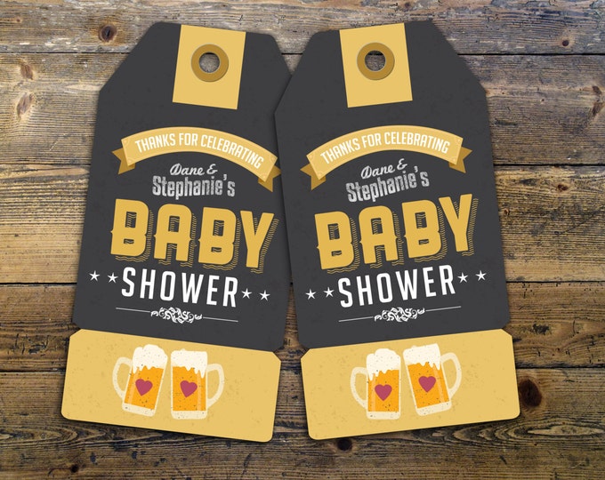 Party favor tag "Baby is Brewing" baby shower, baby shower games, baby shower sign, beer and BBQ, Tea baby shower