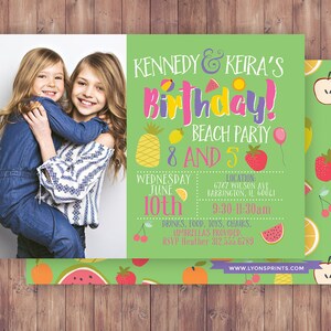 Tutti Frutti Einladung, Obst Geburtstag, Drive by Geburtstagsparty, Fruchtige Party, Obst einladen, Tropical Summer