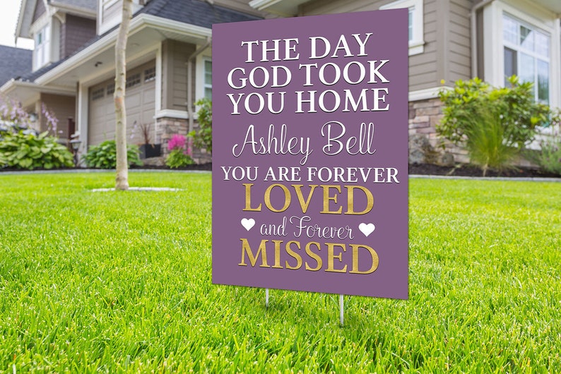 Yard sign, Funeral sign design, Digital file only, memorial sign, happy