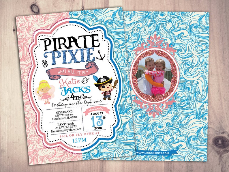 Piratesprincess Pixie Party Invitations Pirate Princess - Etsy