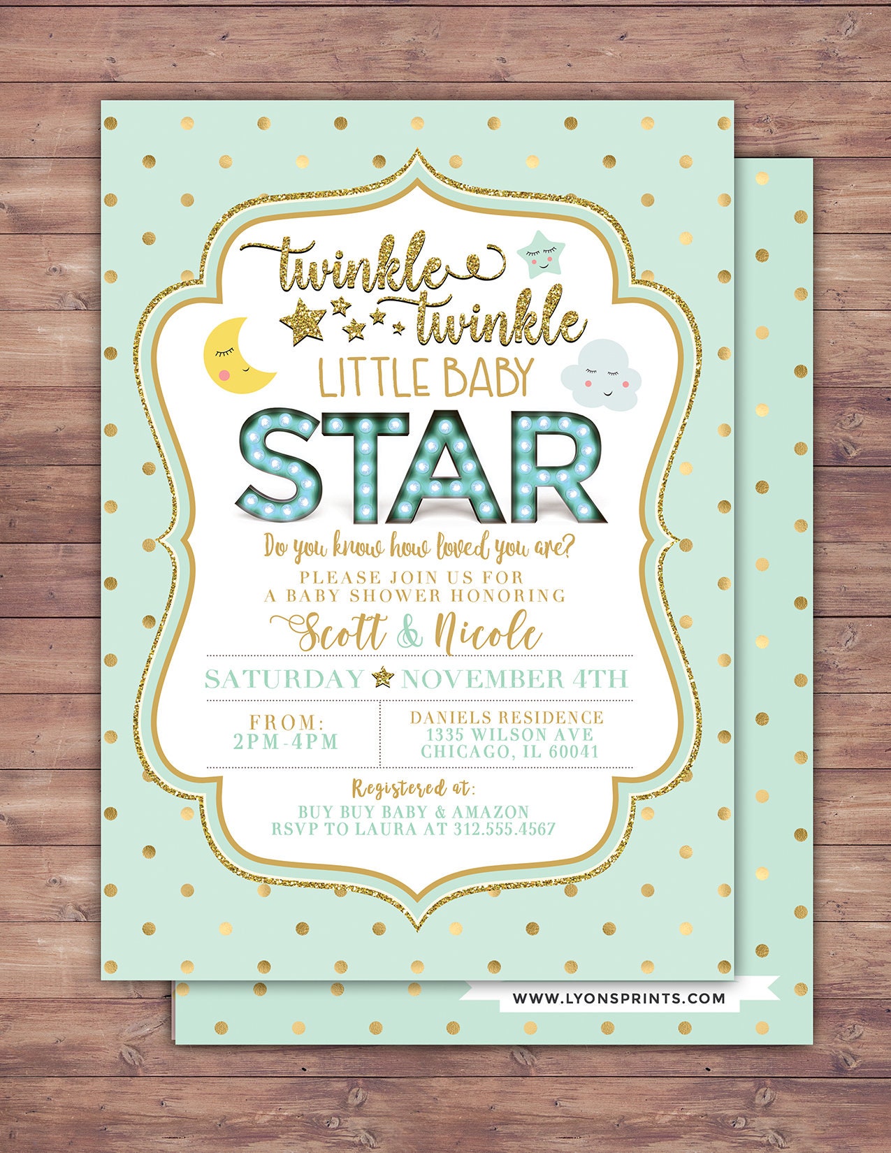 twinkle twinkle little star evite