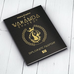 Passport and ticket Birthday invitation, Wakanda, Africa Passport, African Birthday, African Birthday, Panther, Digital files only image 3