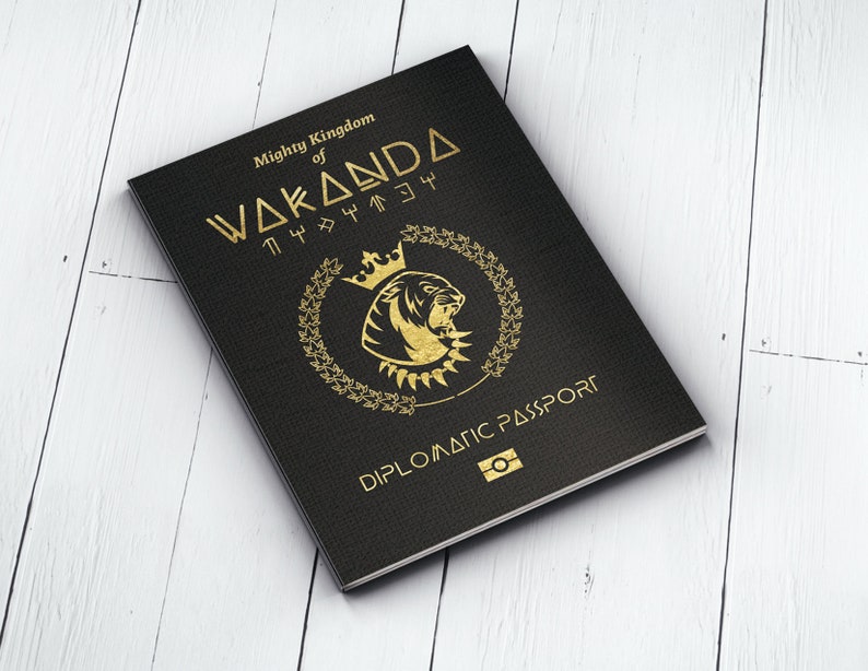 Passport and ticket Birthday invitation, Wakanda, Africa Passport, African Birthday, African Birthday, Panther, Digital files only image 3