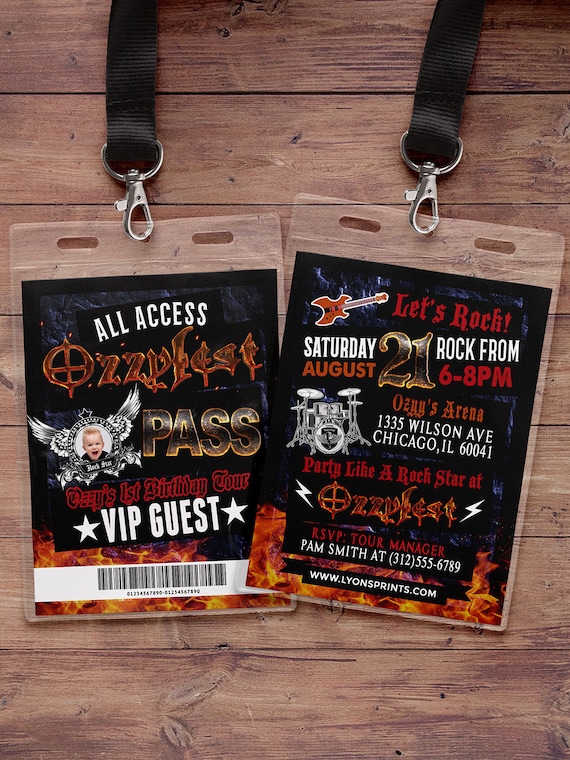 VIP Pass, Backstage Pass, Concert Ticket, Birthday Invitation, Any
