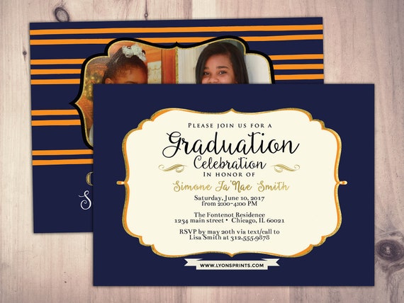 Graduation Party Invitation, invite, party, class of 2018, grad, graduate, graduation invitation, class photo card, high school graduation Il_570xn