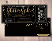 Prom invite, New Years Eve Invitation, New Years Party, New Years Invite, Black & Glitter Invitation, New Year's Eve Printable Il_170x135