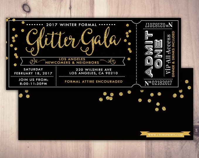 Prom invite, New Years Eve Invitation,  New Years Party, New Years Invite, Black & Glitter Invitation, New Year's Eve Printable